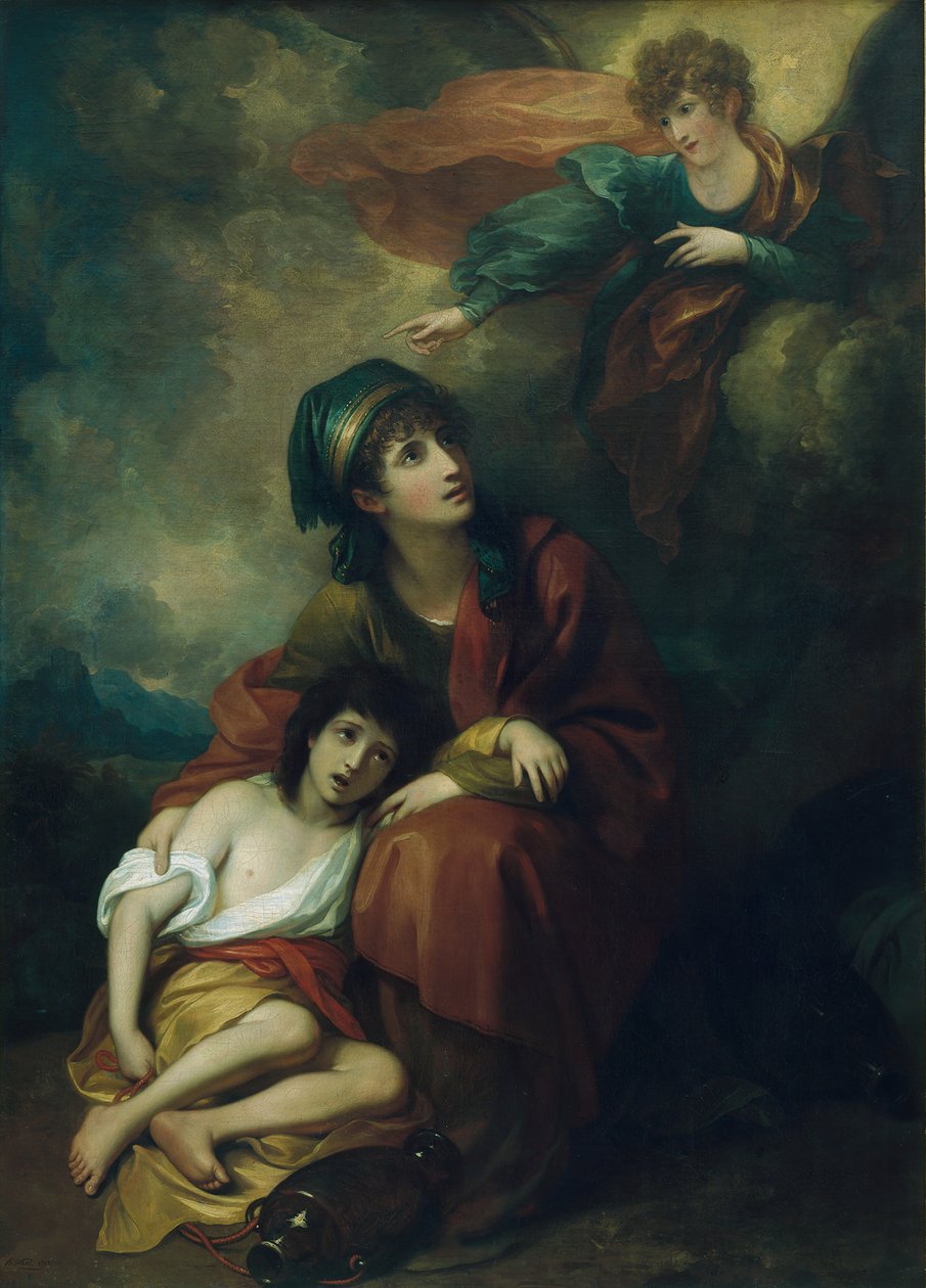 Hagar i Ismael, 1776, przerobione 1803. autorstwa Benjamin West