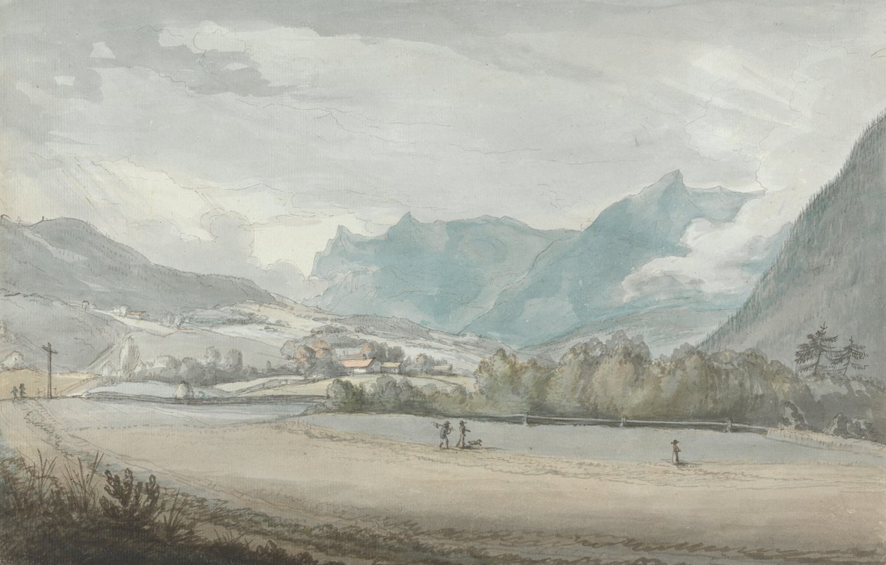 Górski krajobraz z postaciami autorstwa Benjamin West
