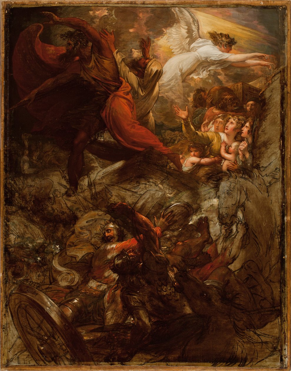 Faraon i jego Zastępa Zagubieni w Morzu Czerwonym, 1792 i po 1800 autorstwa Benjamin West
