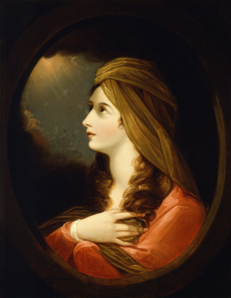 Portret damy, koniec XVIII wieku autorstwa Benjamin West