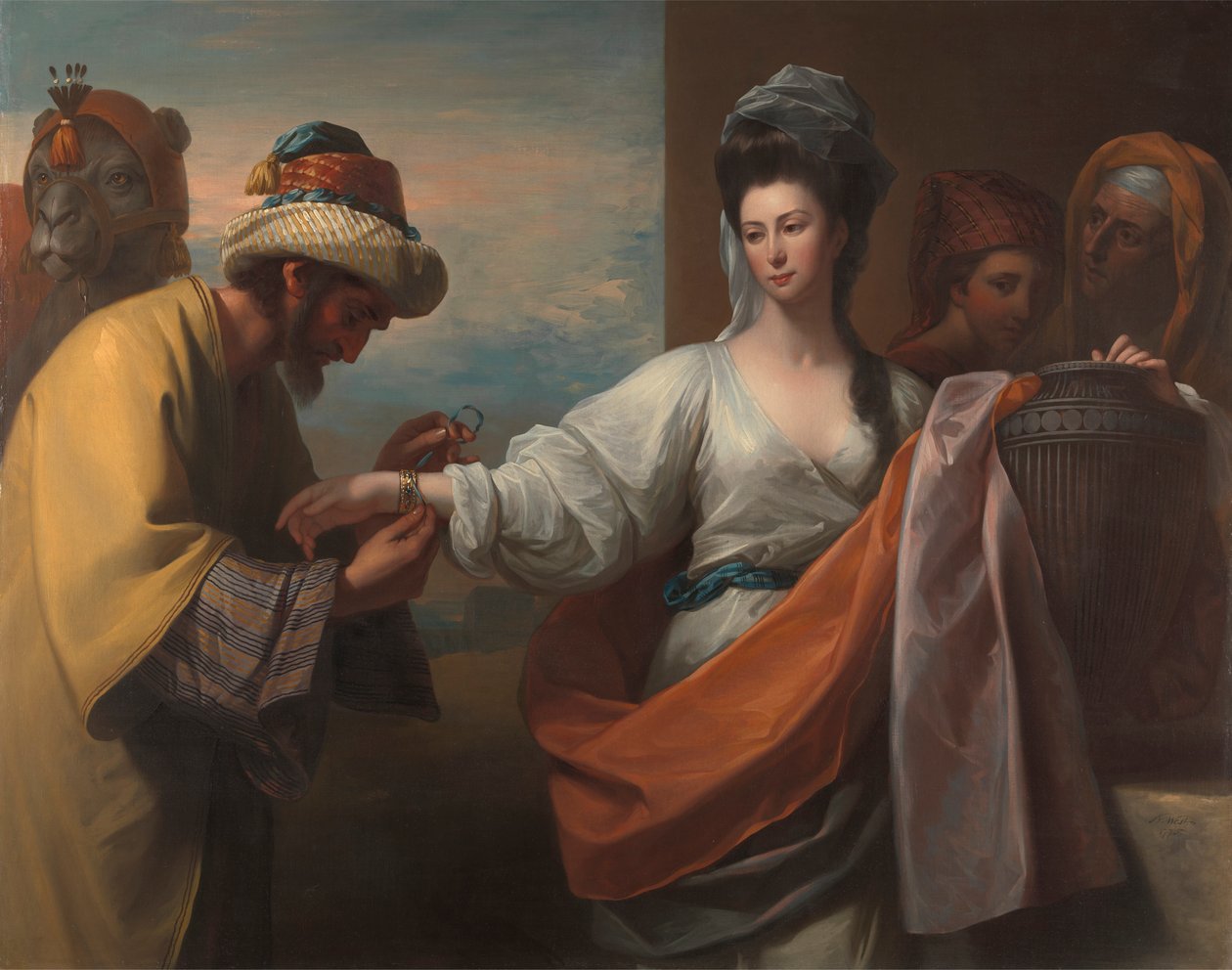 Rebeka odbierająca bransoletkę przy studni autorstwa Benjamin West