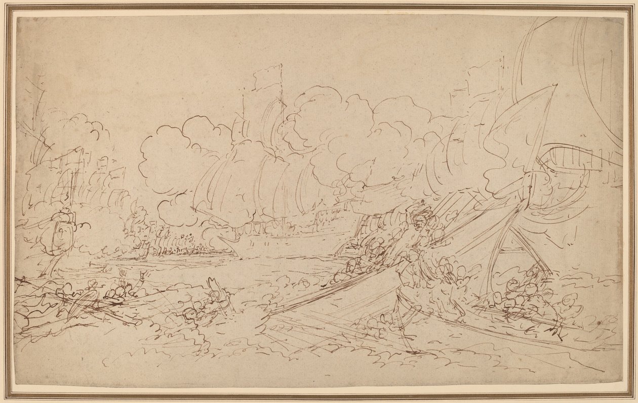 Studium do bitwy pod La Hogue [odbyt] autorstwa Benjamin West