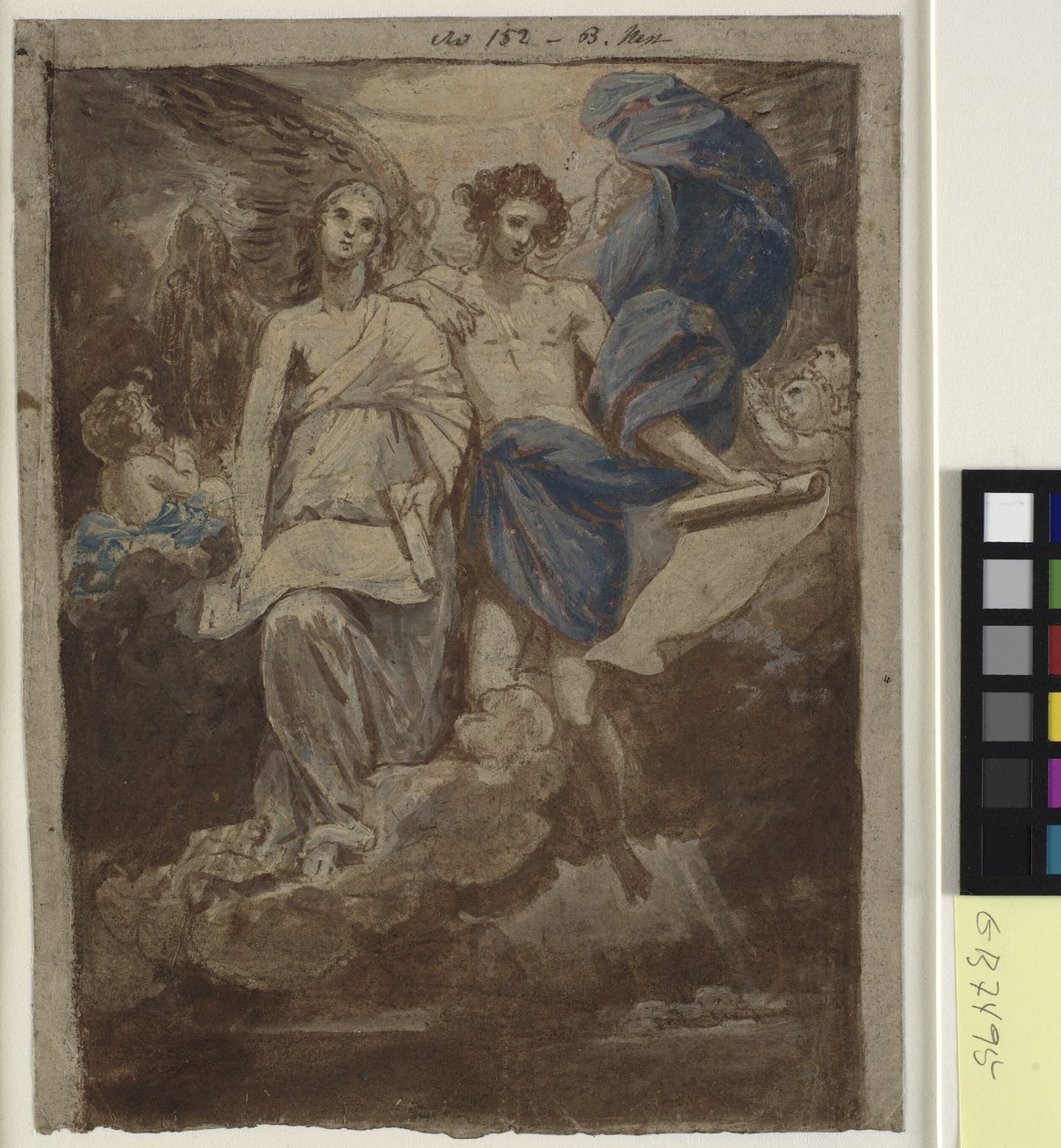 Studium do obrazu Anioły ukazujące się pasterzom, 1774 autorstwa Benjamin West
