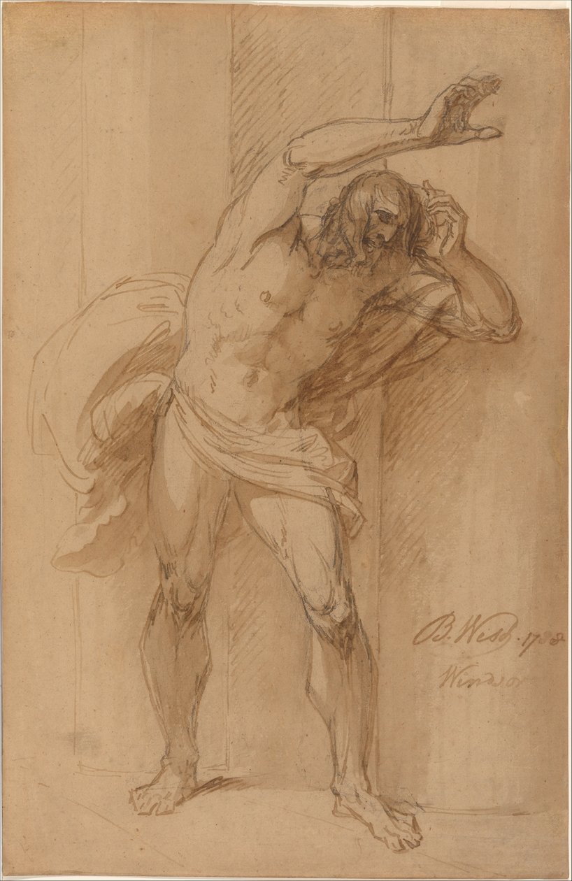 Studium do obrazu „Ukrzyżowanie” autorstwa Benjamin West