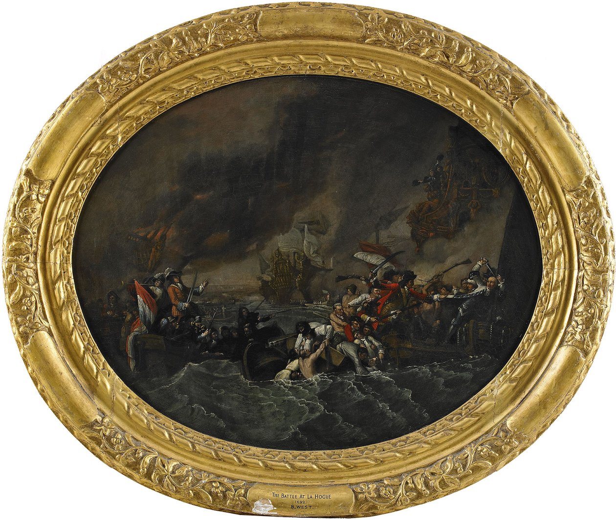 Bitwa pod La Hogue, 1820 autorstwa Benjamin West