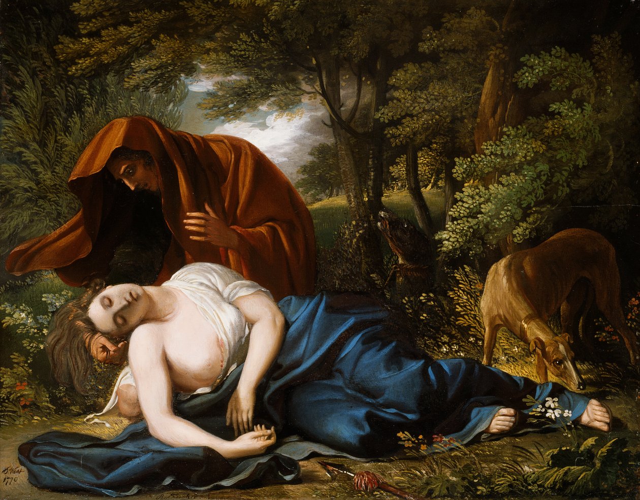 Śmierć Procris autorstwa Benjamin West