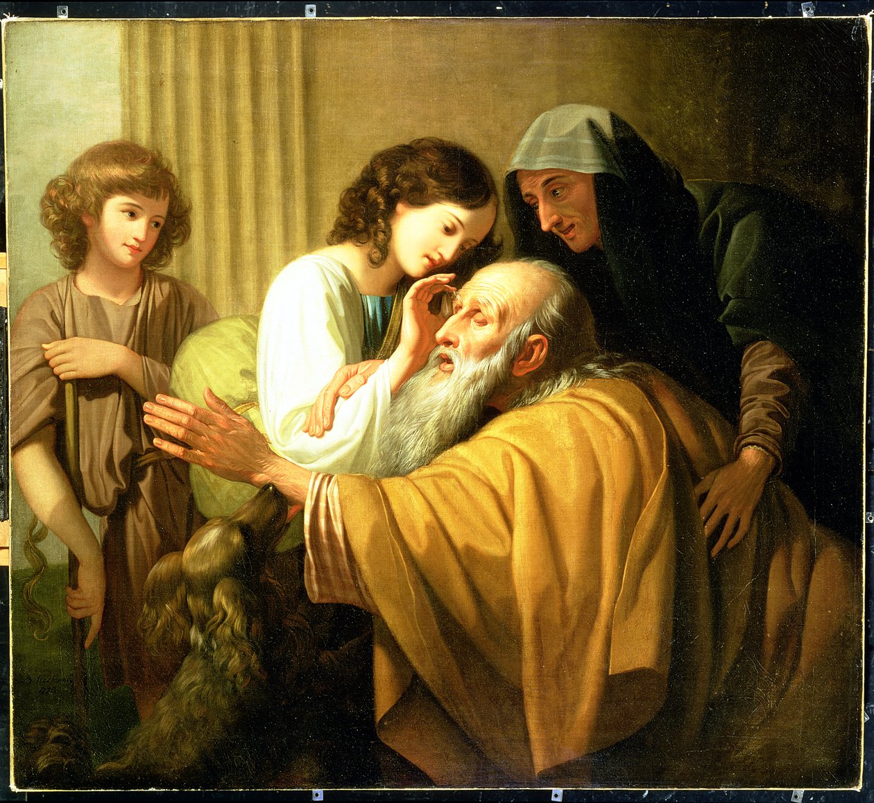 Tobiasz leczący ślepotę ojca, 1772 r. autorstwa Benjamin West