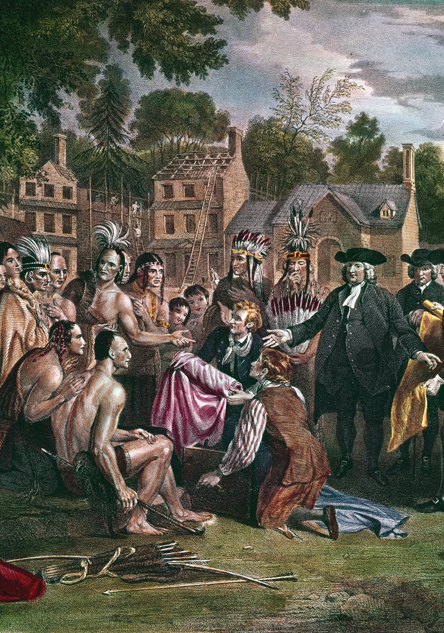 William Penn, angielski kolonista kwakrów, leczący z rdzennymi mieszkańcami Ameryki Północnej, 1682 1771-1772 autorstwa Benjamin West