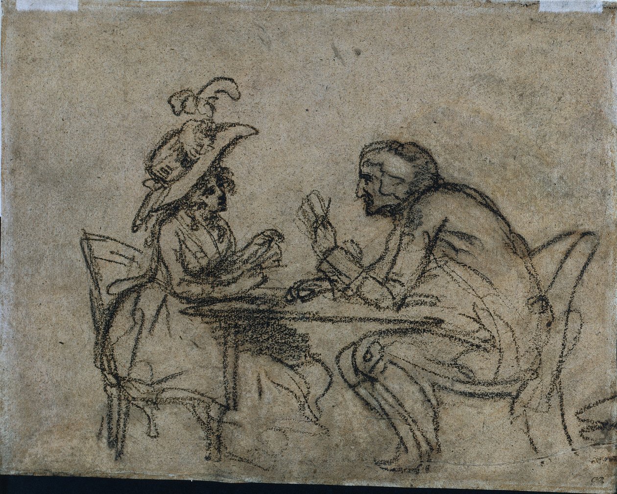 Kobieta i mężczyzna w karty do gry (verso) autorstwa Benjamin West