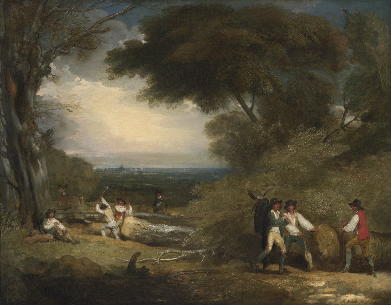 Drwale w parku Windsor (olej na płótnie) autorstwa Benjamin West