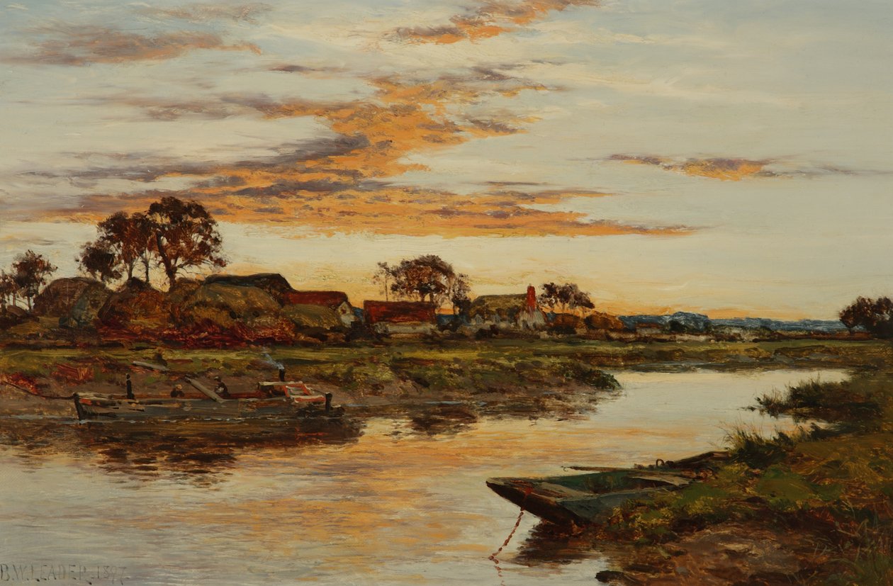 Wieczór na rzece Severn, 1897 autorstwa Benjamin Williams Leader