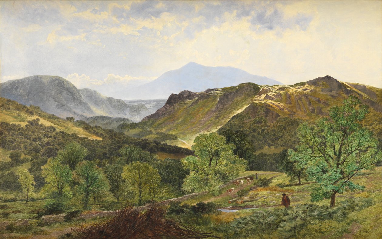 Moel Siabod - w Dolinie Skóry, 1871 autorstwa Benjamin Williams Leader