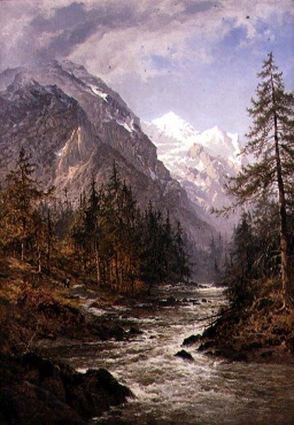 Sheum z Rosenlaui (olej na płótnie) autorstwa Benjamin Williams Leader