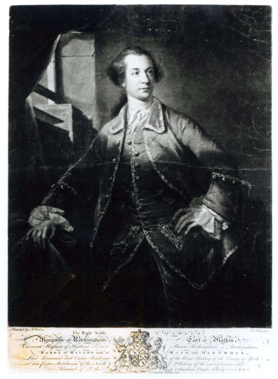 Ричард Хьюстон (1721-75) сийлсэн Рокингемийн хоёрдугаар Маркиз Чарльз Уотсон-Вентвортын хөрөг (1730-82) autorstwa Benjamin Wilson