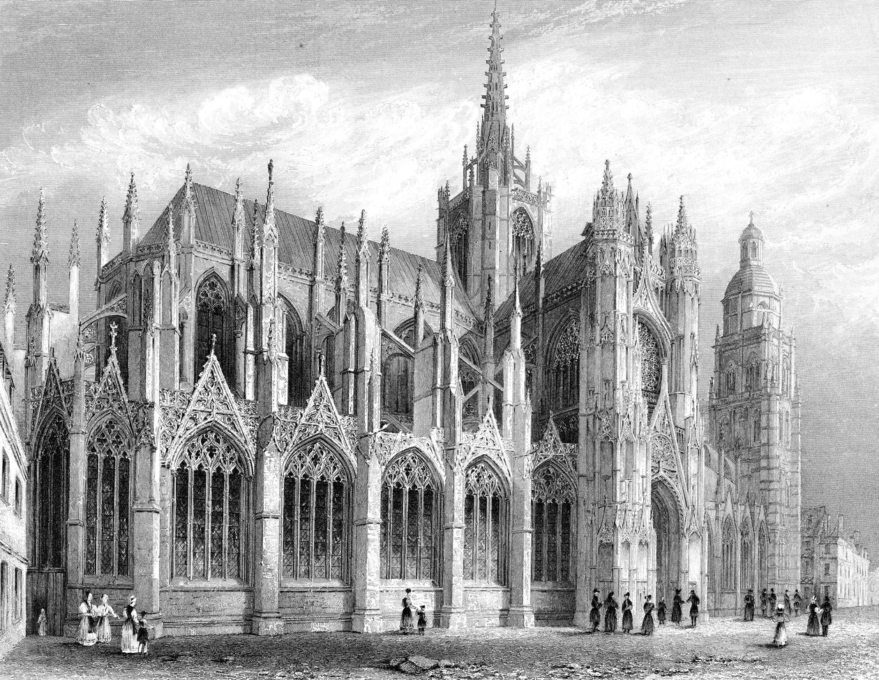 Katedra Evreux, Evreux, Francja, 1836. autorstwa Benjamin Winkles