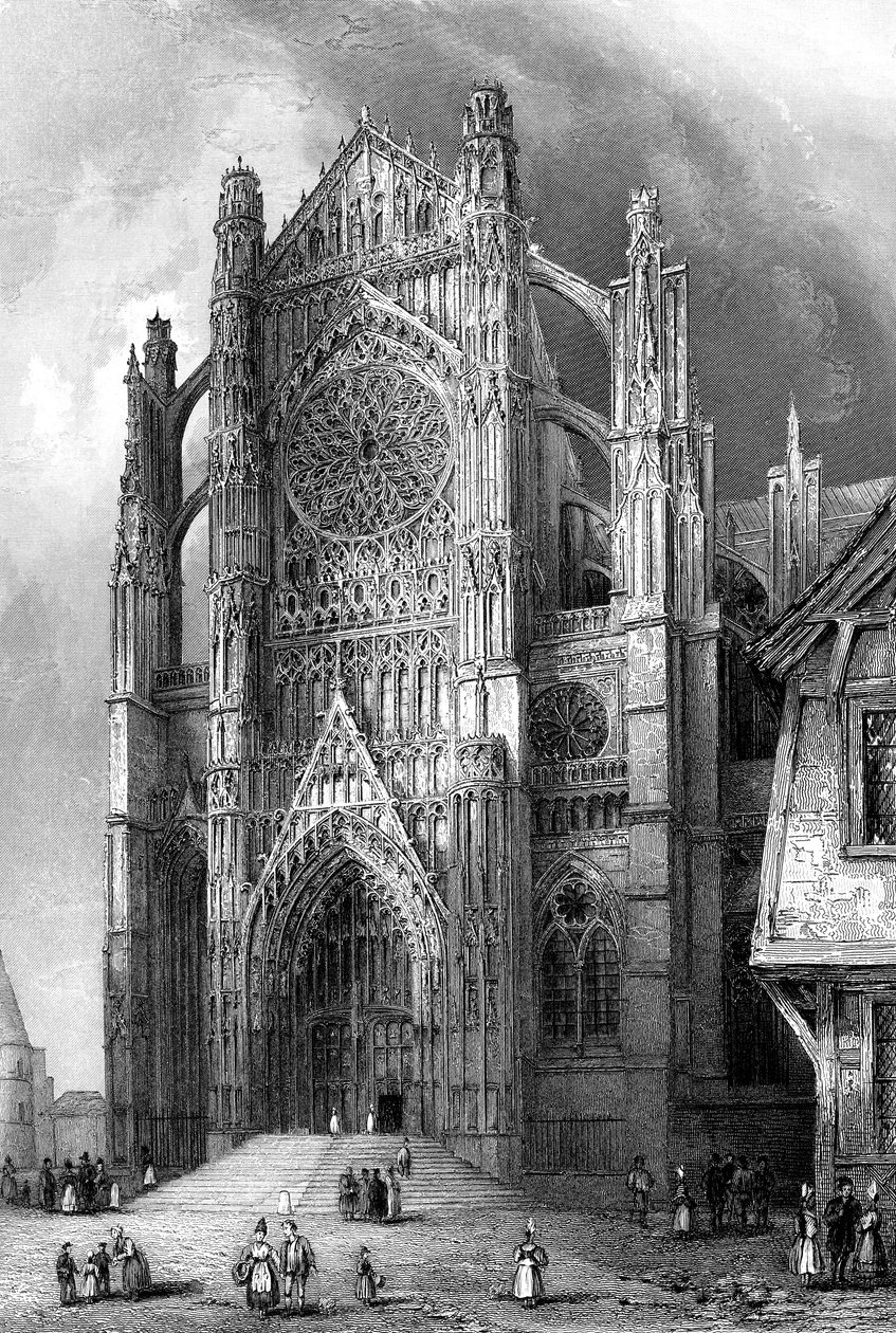 Południowy transept katedry Beauvais, Francja, 1836. autorstwa Benjamin Winkles