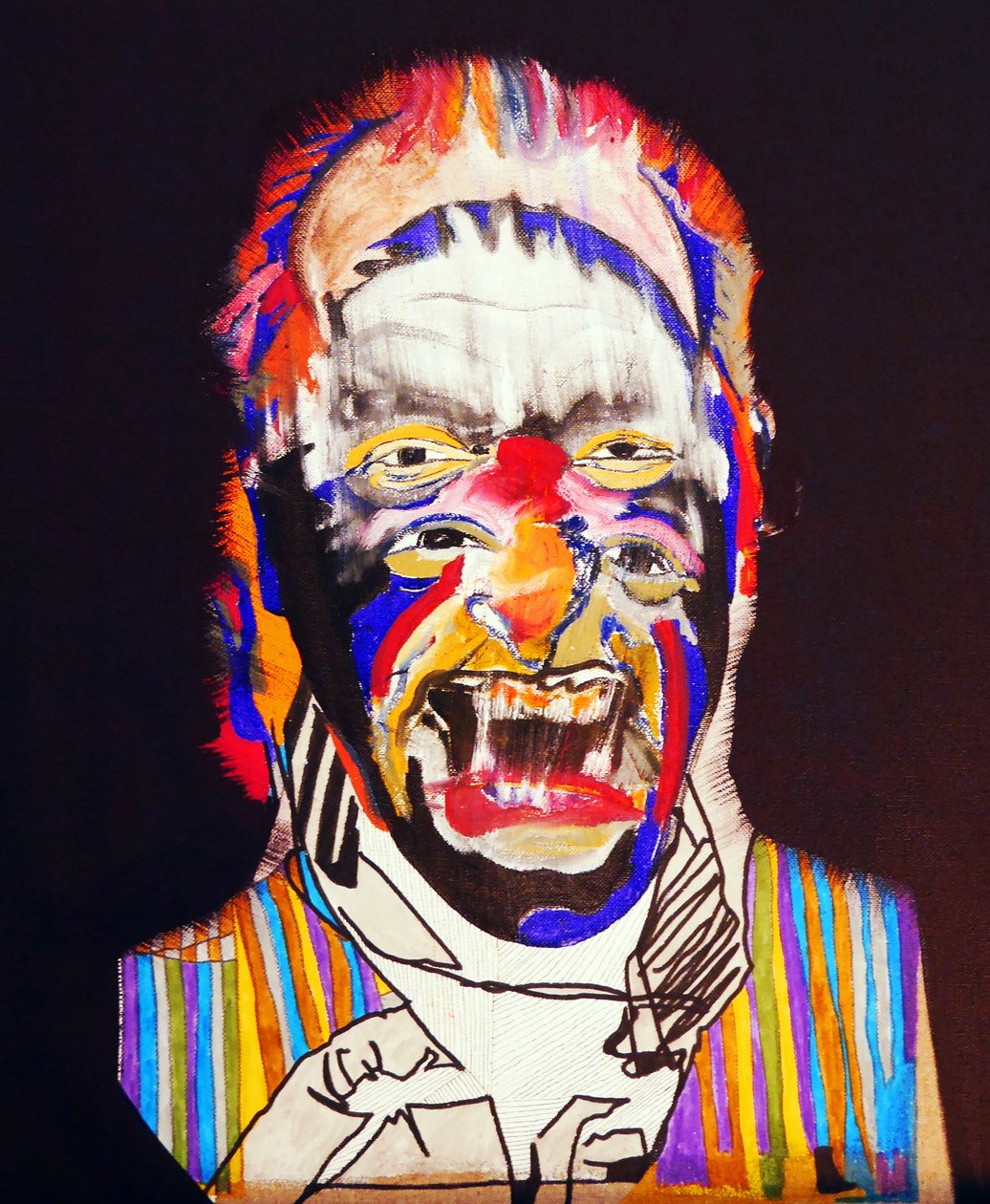 50 największych pisarzy w historii: Charles Bukowski, 2015 (olej i akryl na płótnie) autorstwa Benoit Erwann Boucherot