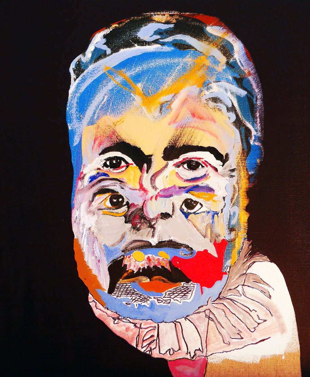 50 największych pisarzy w historii: Ernest Hemingway, 2015 (olej i akryl na płótnie) autorstwa Benoit Erwann Boucherot
