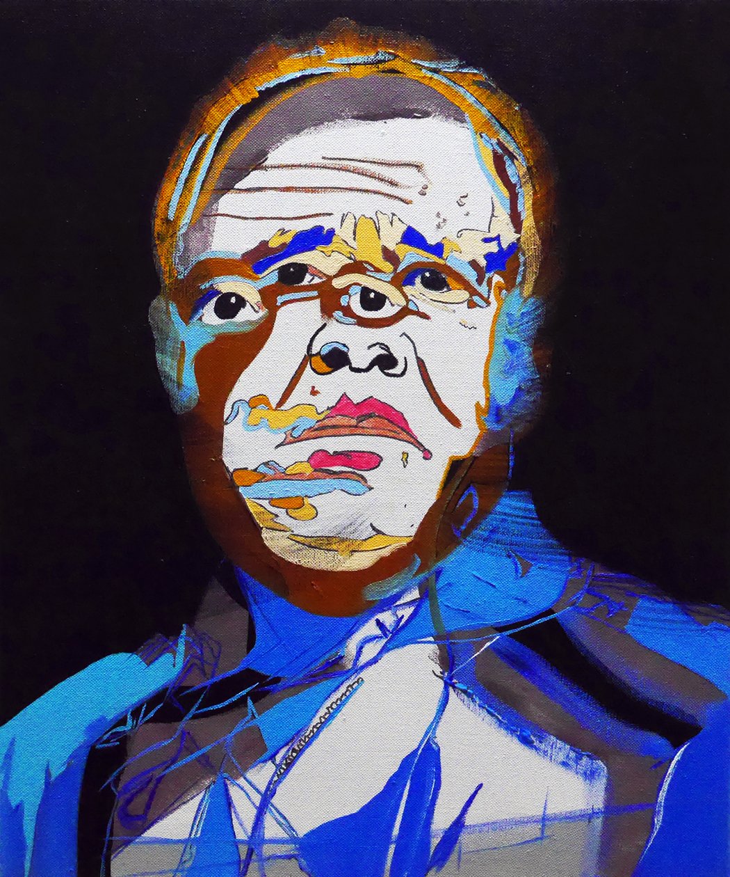 50 najważniejszych pisarzy w historii: Jean Genet, 2015 (olej i akryl na płótnie) autorstwa Benoit Erwann Boucherot