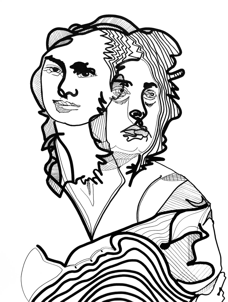 Entre-deux 7, 2022 (akryl na papierze) autorstwa Benoit Erwann Boucherot
