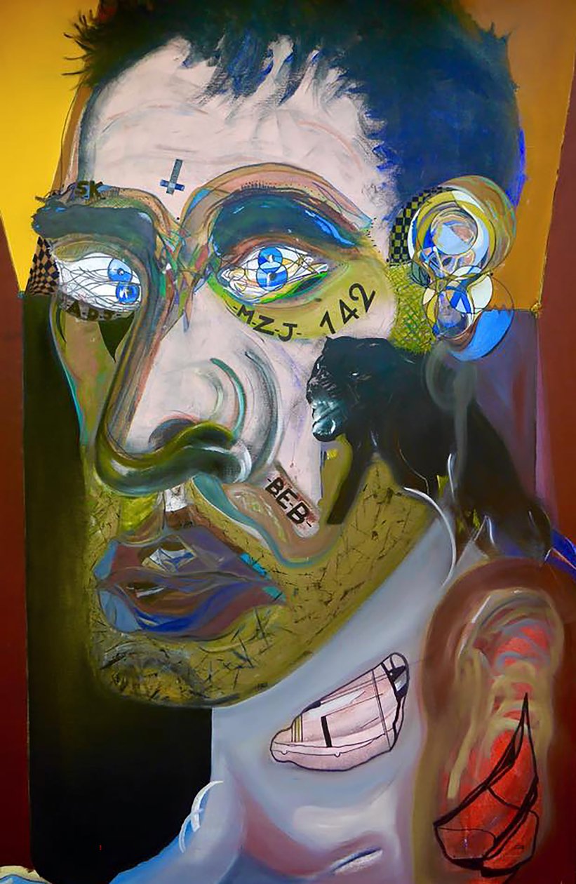 Ostatni autoportret przed Meksykiem, 2015 (olej i akryl na płótnie) autorstwa Benoit Erwann Boucherot
