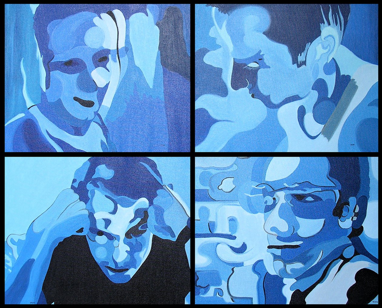 Misja na Marsa, 2003 (olej na 4 zestawionych płótnach) autorstwa Benoit Erwann Boucherot