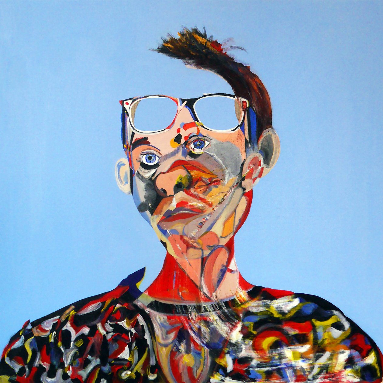 Surautoportrait bleu, 2016 (olej na płótnie) autorstwa Benoit Erwann Boucherot