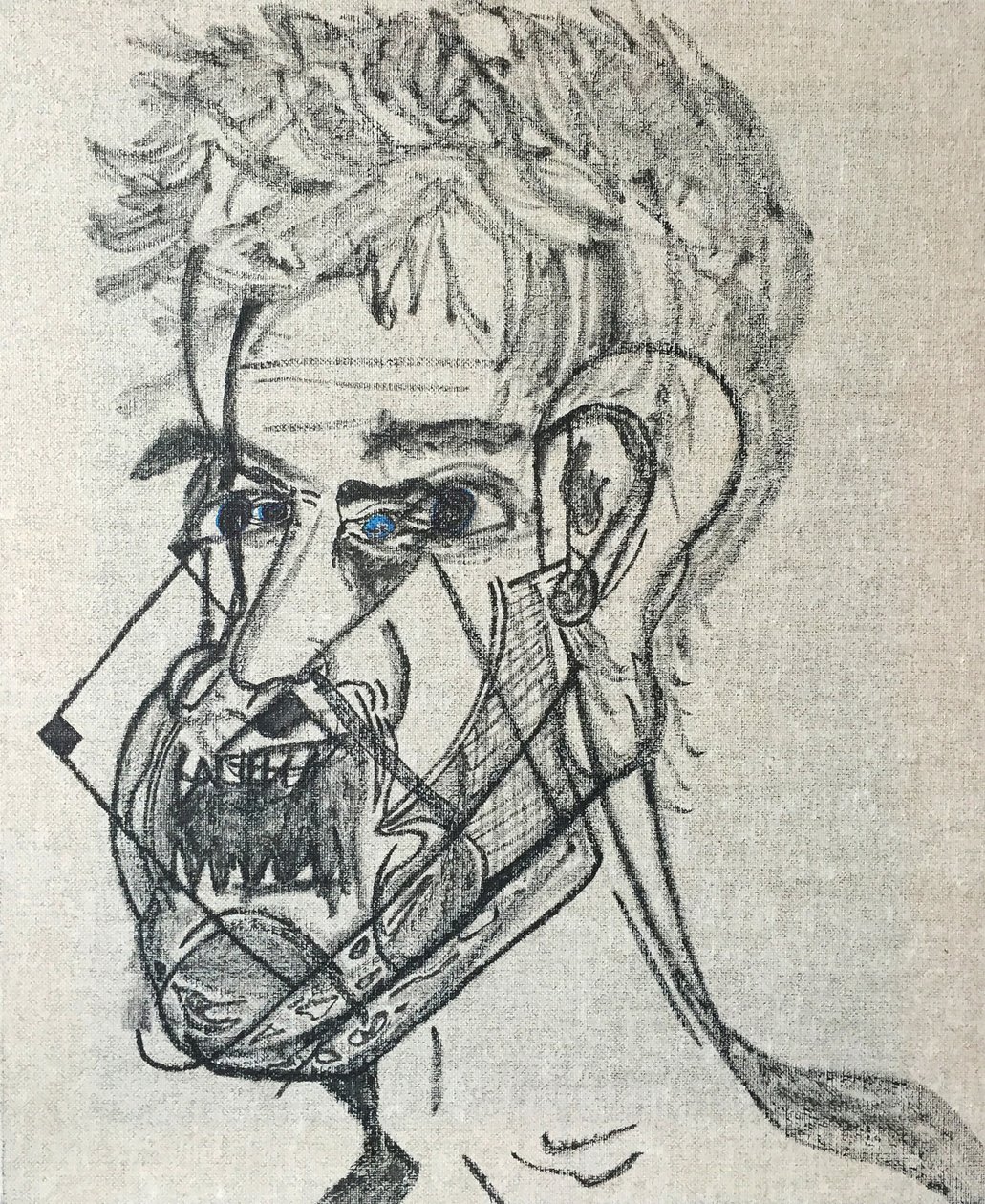 Surautoportrait main levée, 2017 (olej na płótnie) autorstwa Benoit Erwann Boucherot