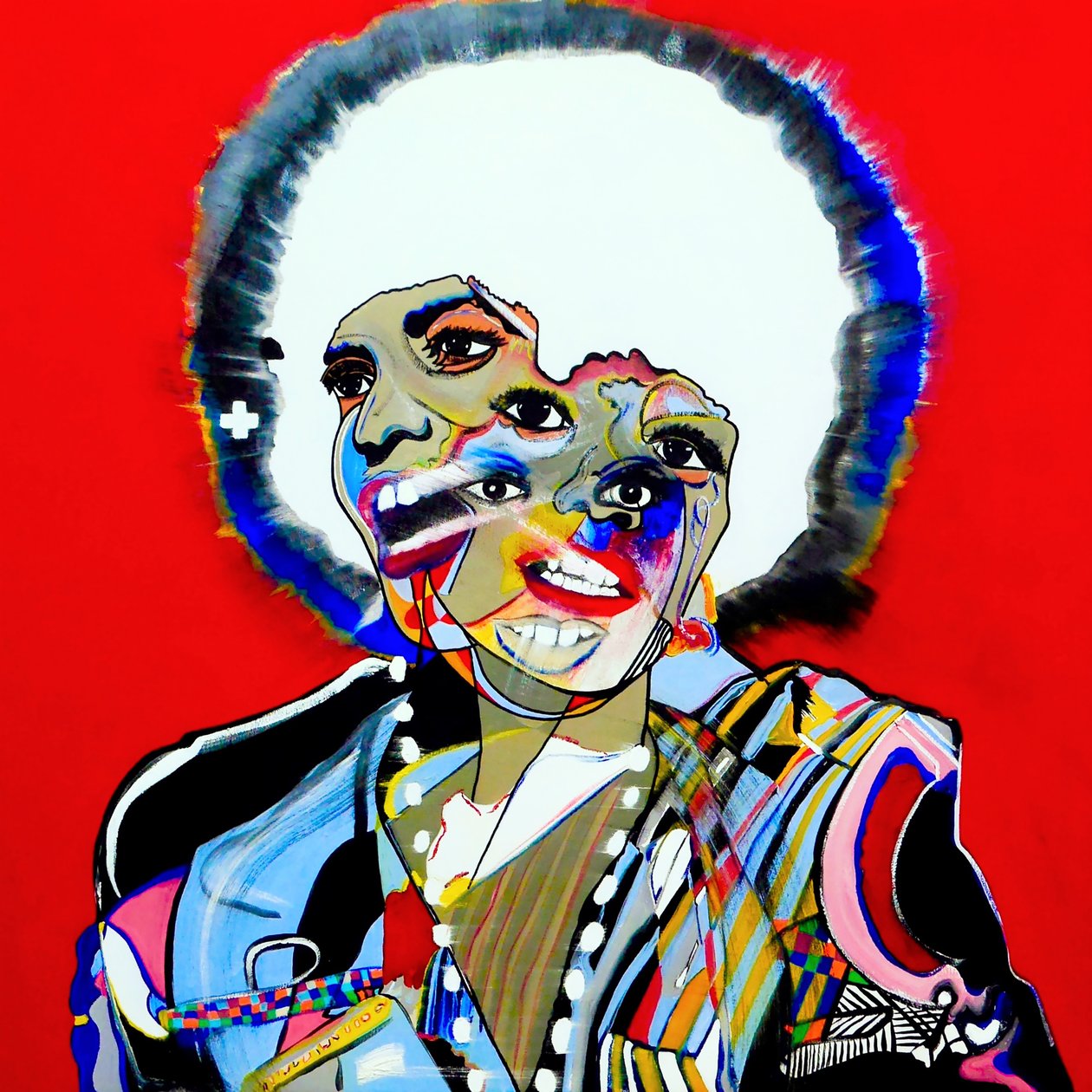 Surportret : Angela Davis, 2021 (olej na płótnie) autorstwa Benoit Erwann Boucherot