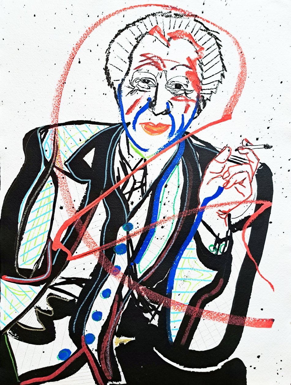Surportret: Frank Lloyd Wright, 2022 (akryl na papierze) autorstwa Benoit Erwann Boucherot
