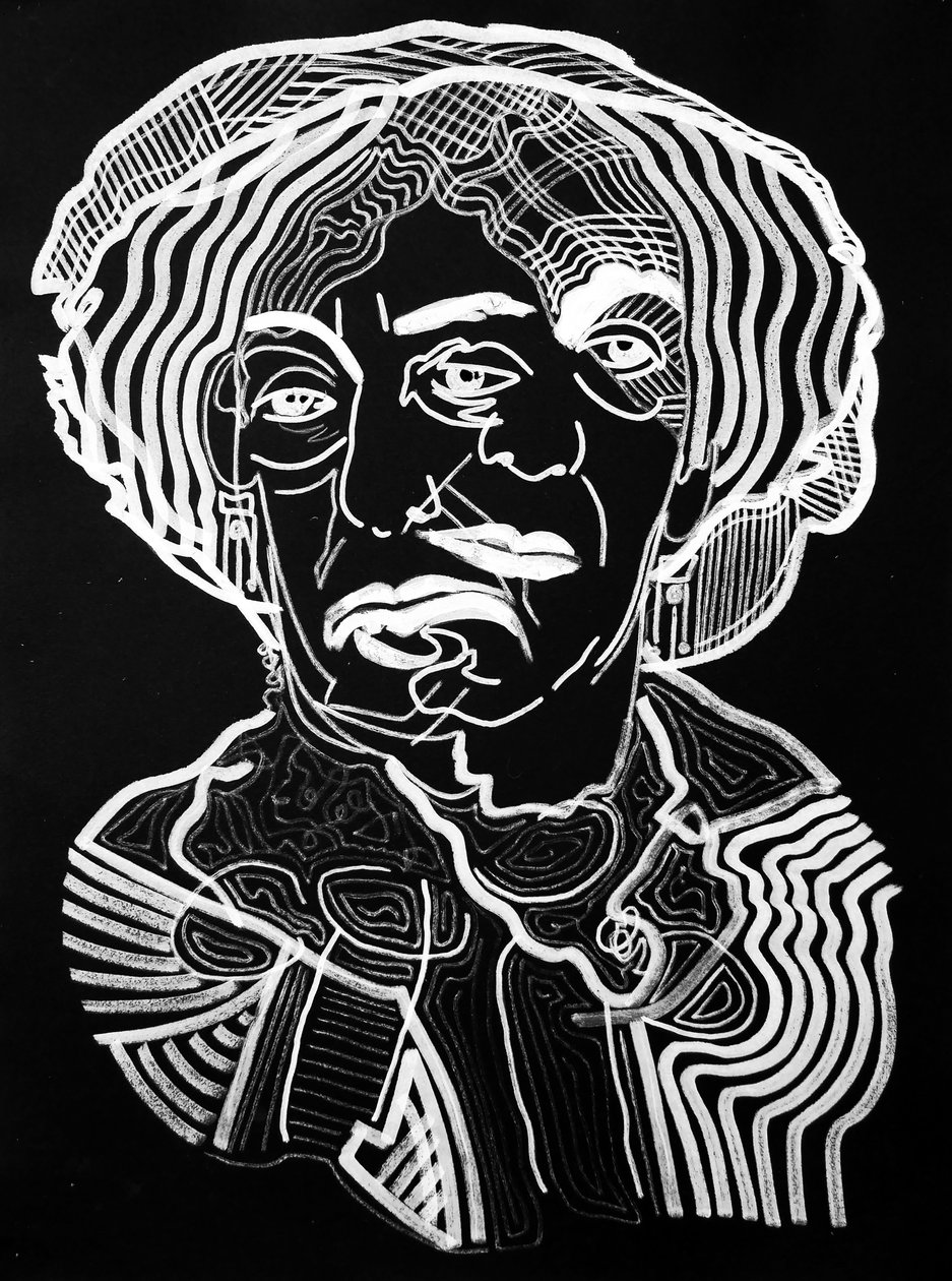 Surportret: George Sand, 2019 (akryl na papierze) autorstwa Benoit Erwann Boucherot