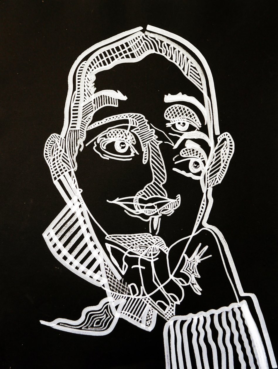 Surportret: Joyce Carol Oates, 2021 (akryl na papierze) autorstwa Benoit Erwann Boucherot