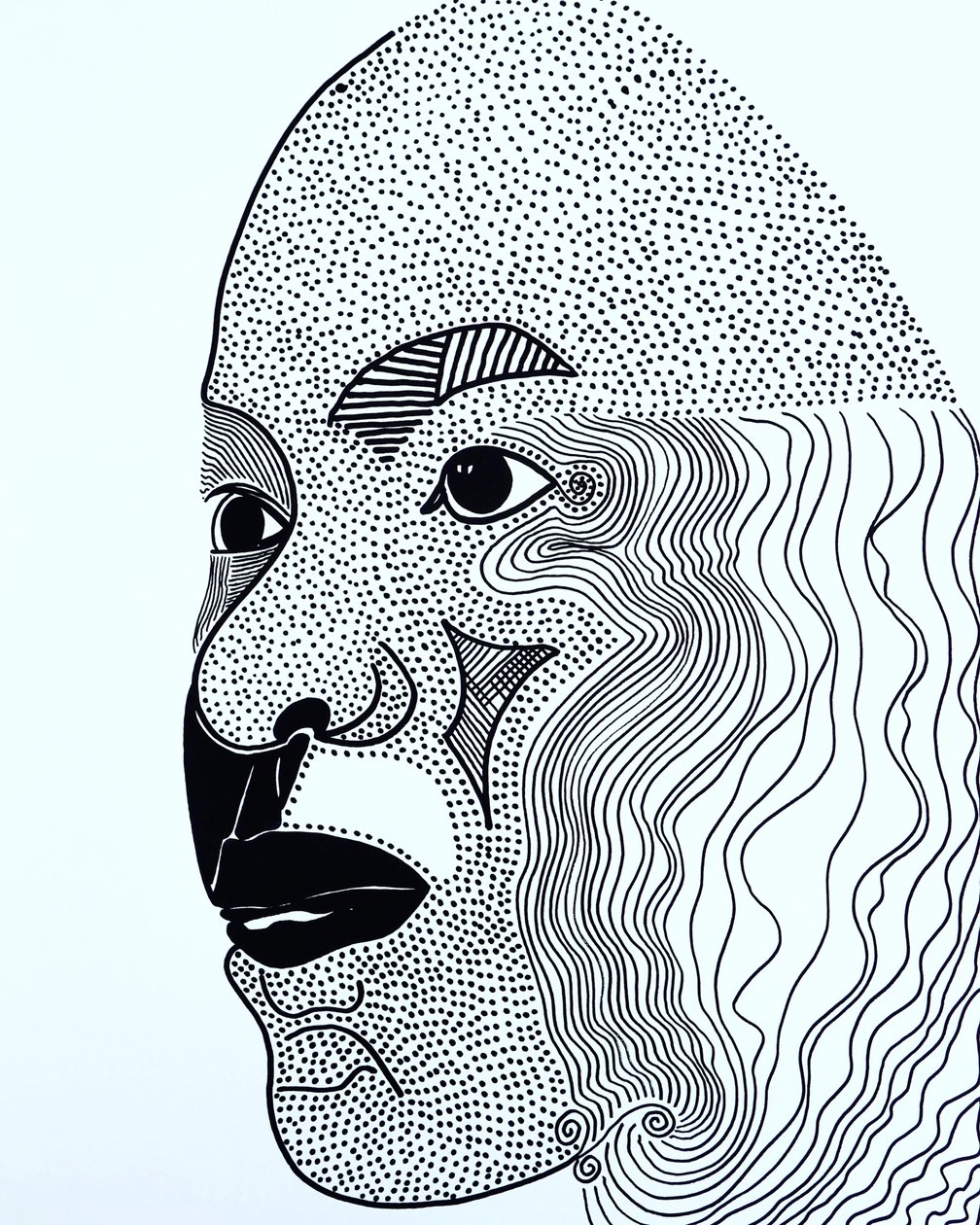 Surportret: Lorrie Jean-Louis, 2021 (akryl na papierze) autorstwa Benoit Erwann Boucherot