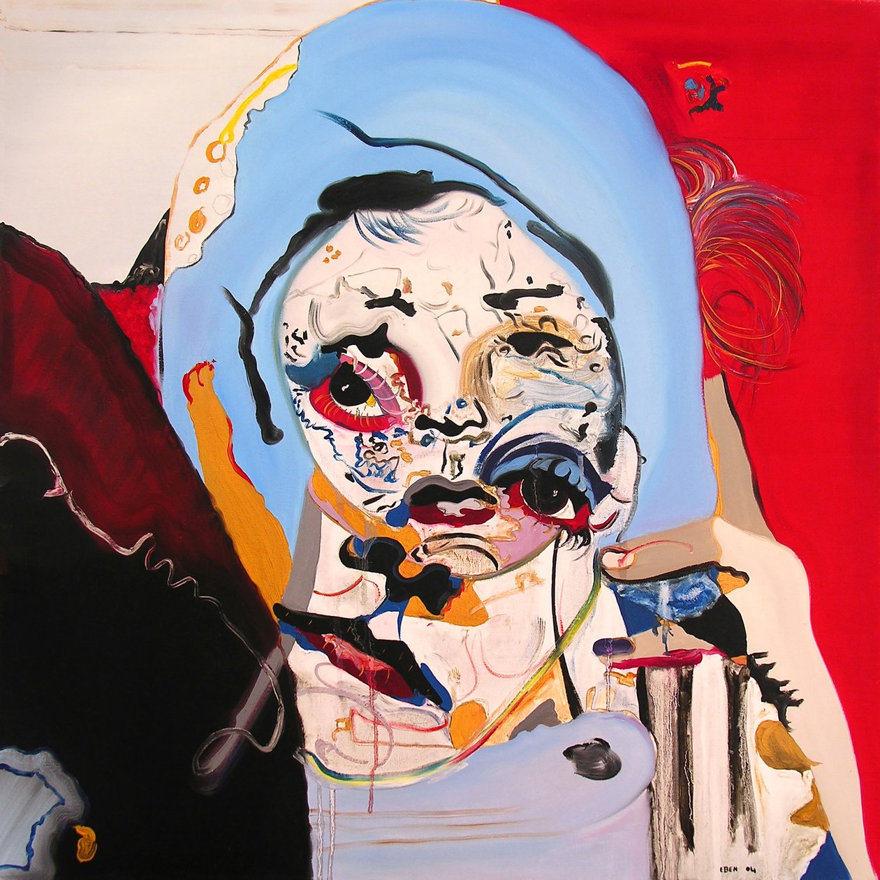 Surportret: Marlène Dietrich i mała dziewczynka, 2003 (olej na płótnie) autorstwa Benoit Erwann Boucherot