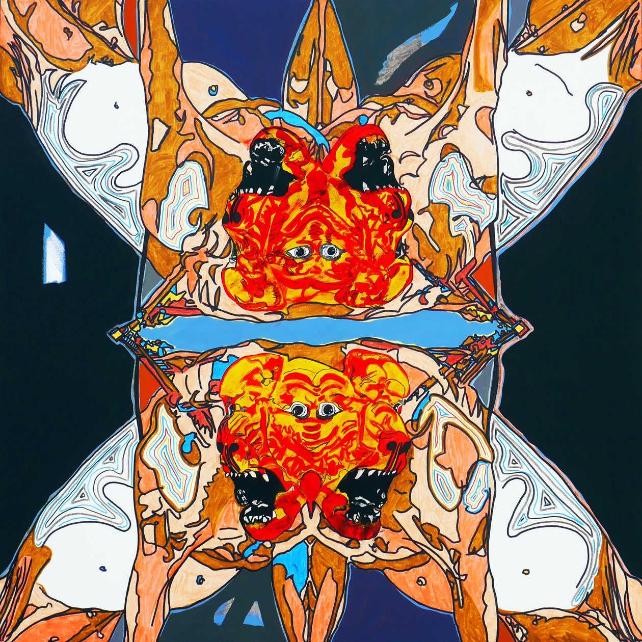 Surportret: Jeden pies 1, 2015 (olej i akryl na płótnie) autorstwa Benoit Erwann Boucherot