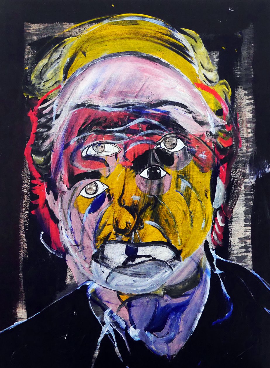 Surportret: Philip Roth, 2021 (olej i akryl na panelu drewnianym) autorstwa Benoit Erwann Boucherot