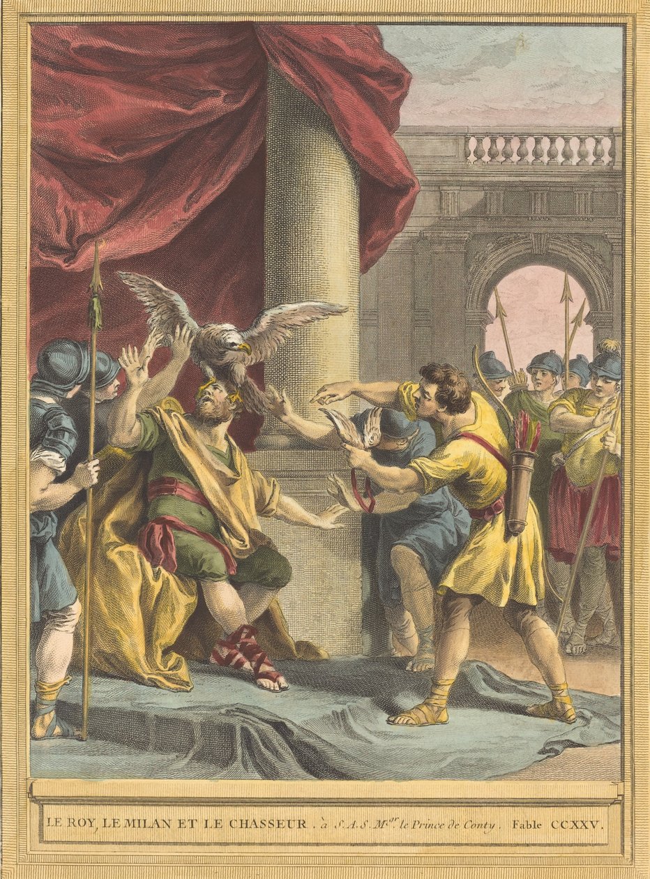 The King, the Kite and the Hunter The King, the Kite and the Hunter, opublikowany w 1759 roku. autorstwa Benoit Louis Prevost
