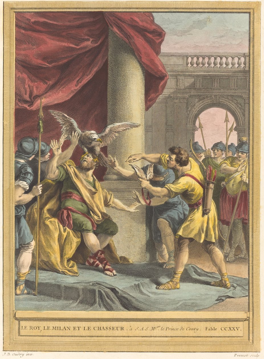 Król, Latawiec i Łowca autorstwa Benoît Louis Prévost after Jean Baptiste Oudry