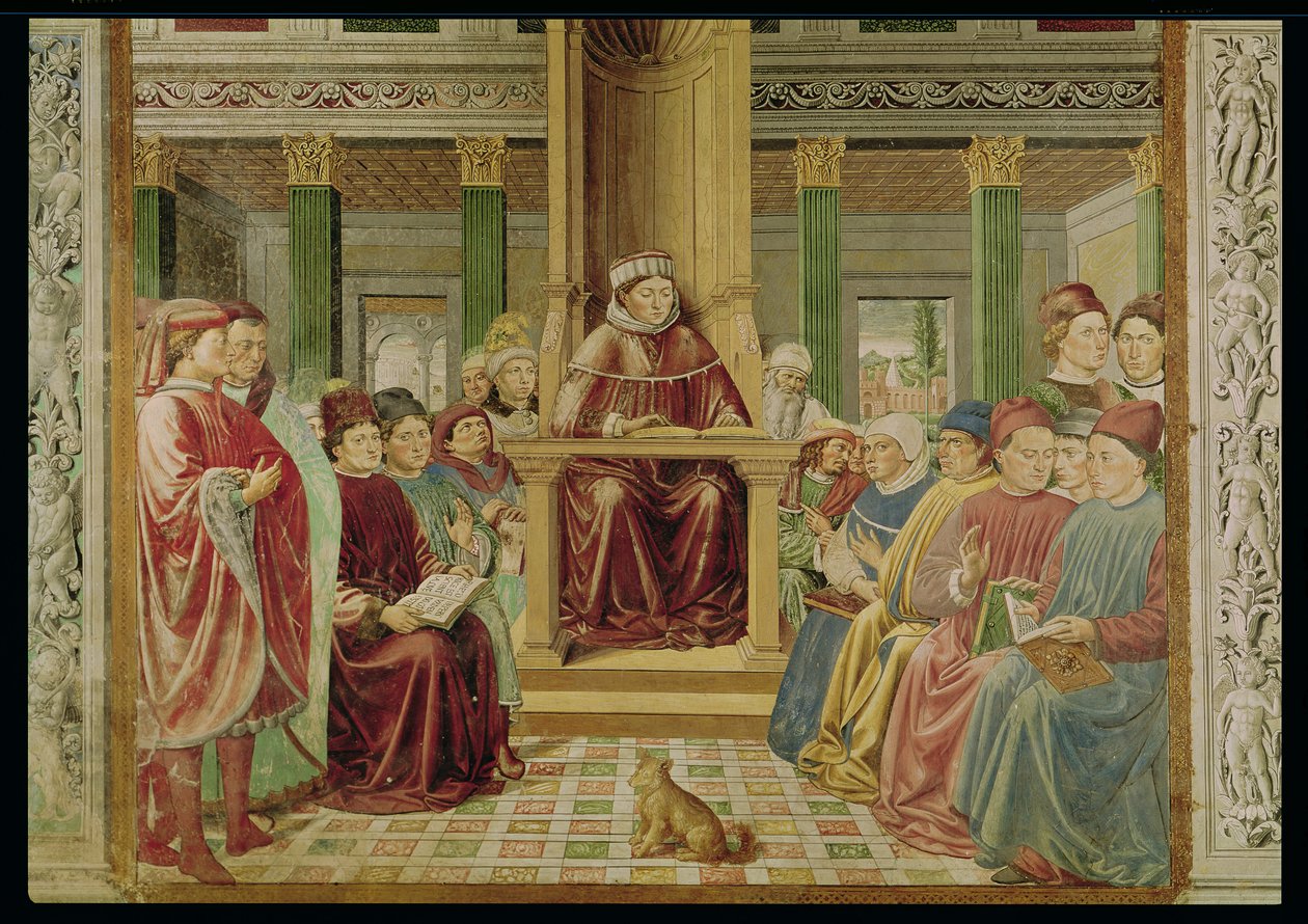 Retoryka i filozofia czytania św. Augustyna w Szkole Rzymskiej, 1464-65 autorstwa Benozzo di Lese di Sandro Gozzoli