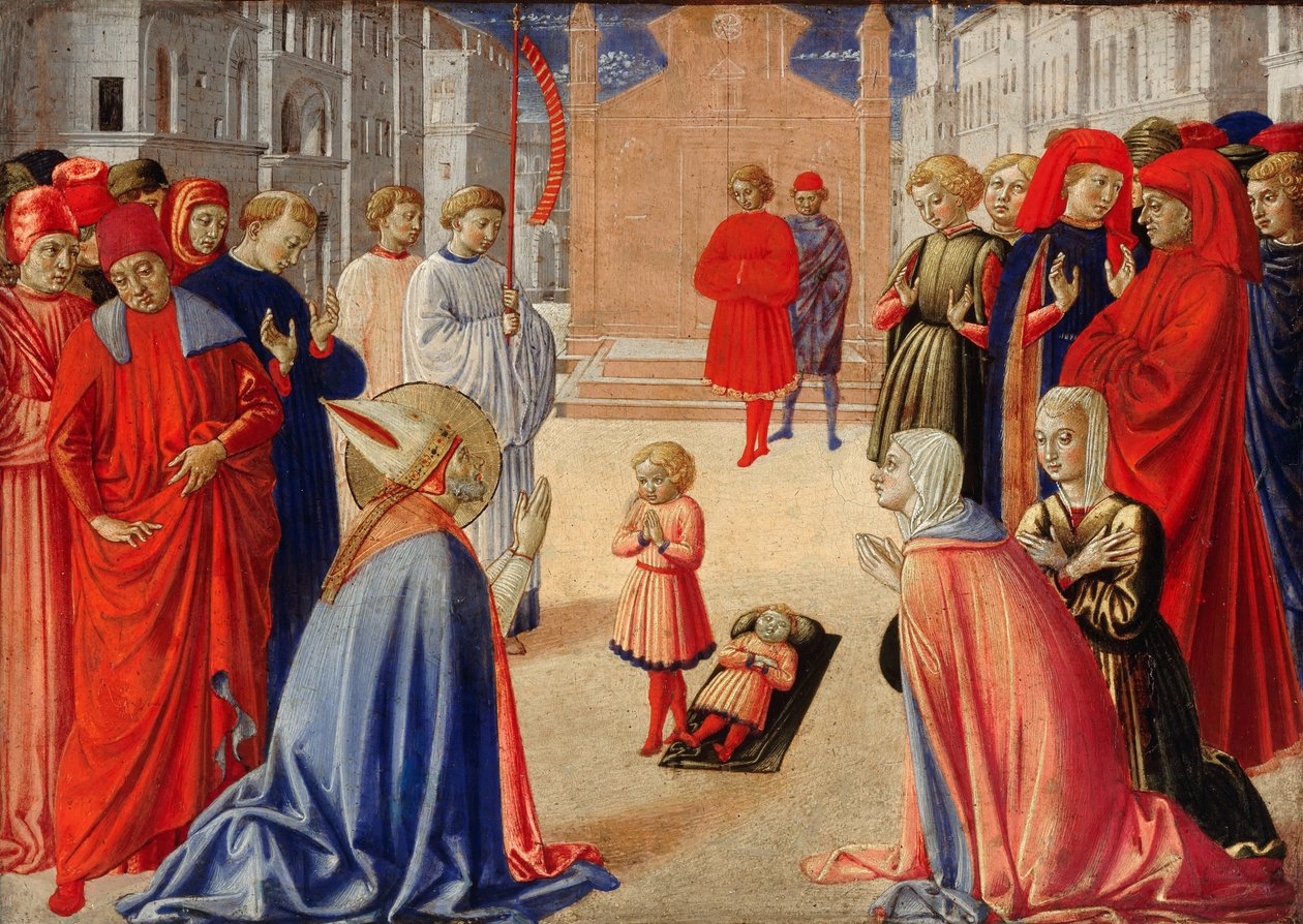 Święty Zenobius wskrzesza chłopca z martwych, 1462 autorstwa Benozzo Gozzoli