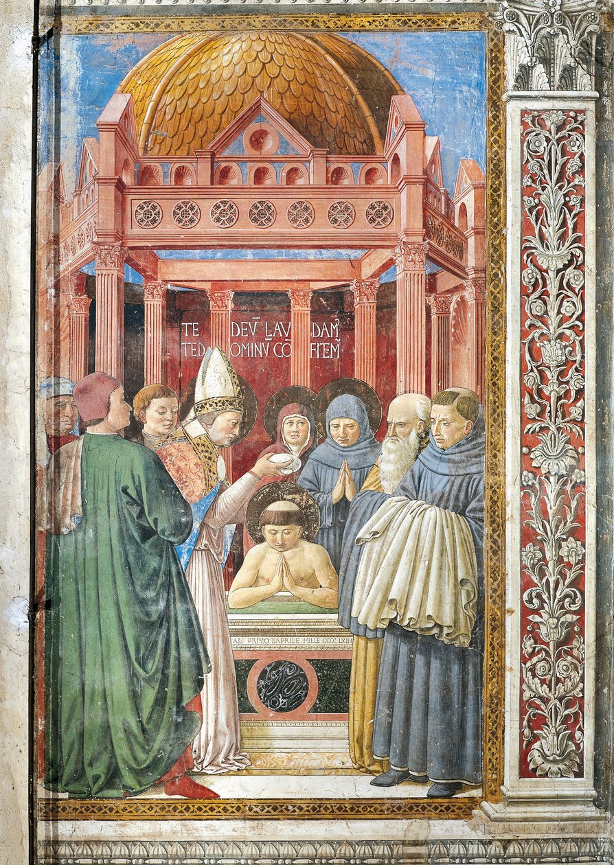 Chrzest św. Augustyna, fragment z Opowieści św. Augustyna autorstwa Benozzo di Lese di Sandro Gozzoli