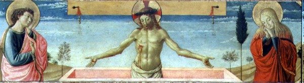Chrystus zmartwychwstały z grobu (panel) (detal z 78957) autorstwa Benozzo di Lese di Sandro Gozzoli