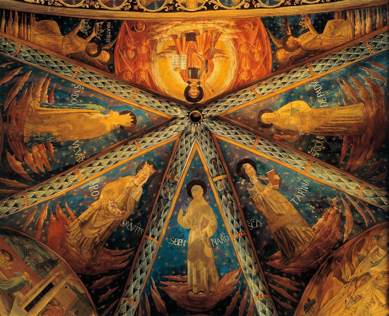 Włochy, Montefalco, sklepienie apsydy kościoła św. Franciszka malowane ze świętymi autorstwa Benozzo di Lese di Sandro Gozzoli