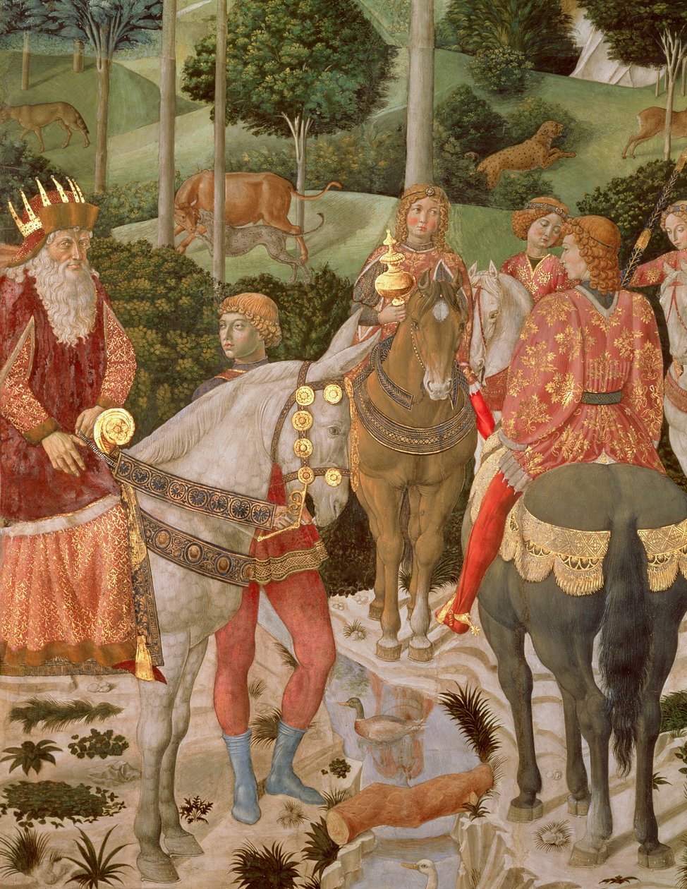 Piero de Medici (1416-69) jako Caspar, fragment z Procesji Trzech Króli, c.1459-60 autorstwa Benozzo di Lese di Sandro Gozzoli