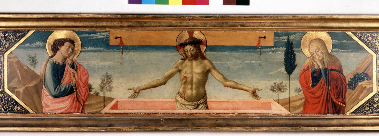 Predelle z Chrystusem w pobożności i świętych. Obraz Gozzoli Benozzo (1420 - 1497) (detal) autorstwa Benozzo di Lese di Sandro Gozzoli