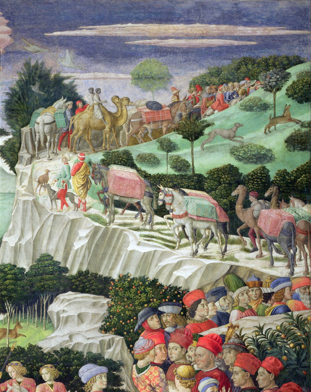 Procesja Melchiora, z Kaplicy Trzech Króli (detal z 70601) autorstwa Benozzo di Lese di Sandro Gozzoli
