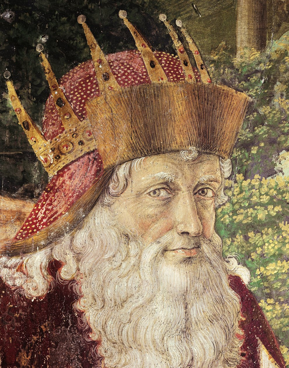Procesja Trzech Króli Benozzo Gozzoli (1420-1497), świeże. Szczegół. Kaplica Palazzo Medici Riccardi, Florencja. autorstwa Benozzo di Lese di Sandro Gozzoli