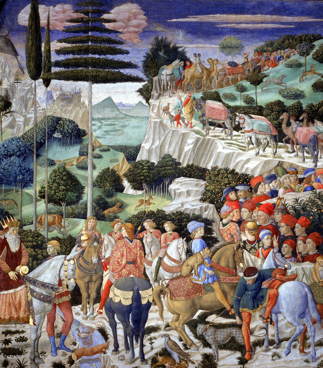 Procesja Najstarszego Króla, 1459-60 autorstwa Benozzo di Lese di Sandro Gozzoli