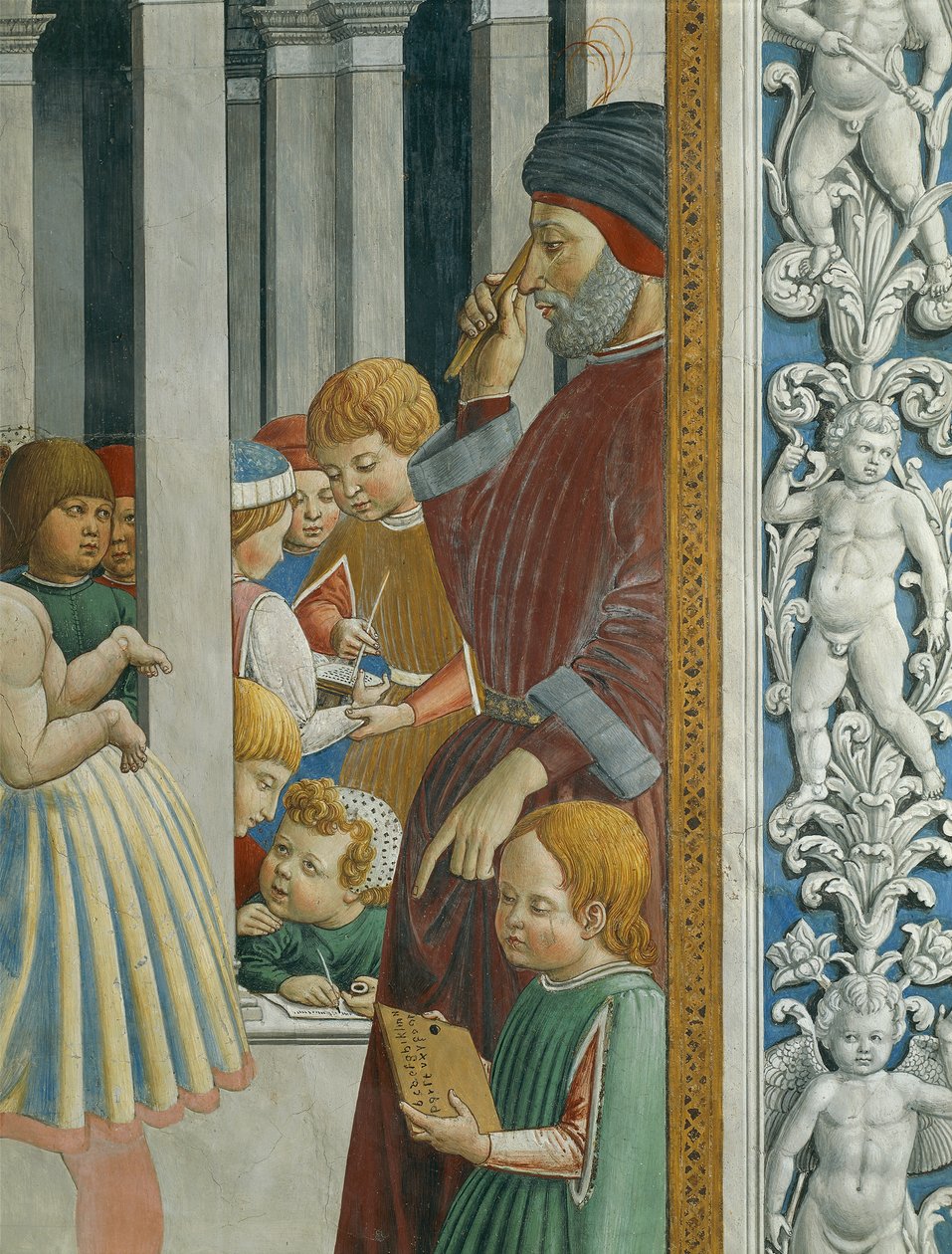 Historie św. Augustyna: Nauczyciel i uczniowie autorstwa Benozzo di Lese di Sandro Gozzoli