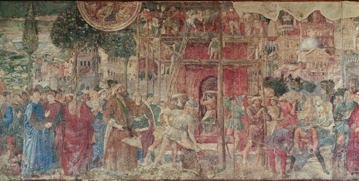 Wieża Babel, 1468-84 autorstwa Benozzo di Lese di Sandro Gozzoli